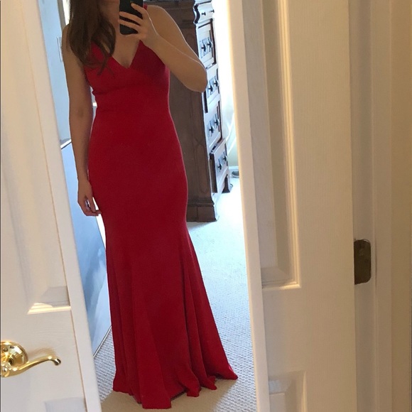 jay godfrey red gown